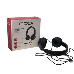 CODi Noise Cancelling Headset‎ USB A Connectivity Boom Mic Plug and Play